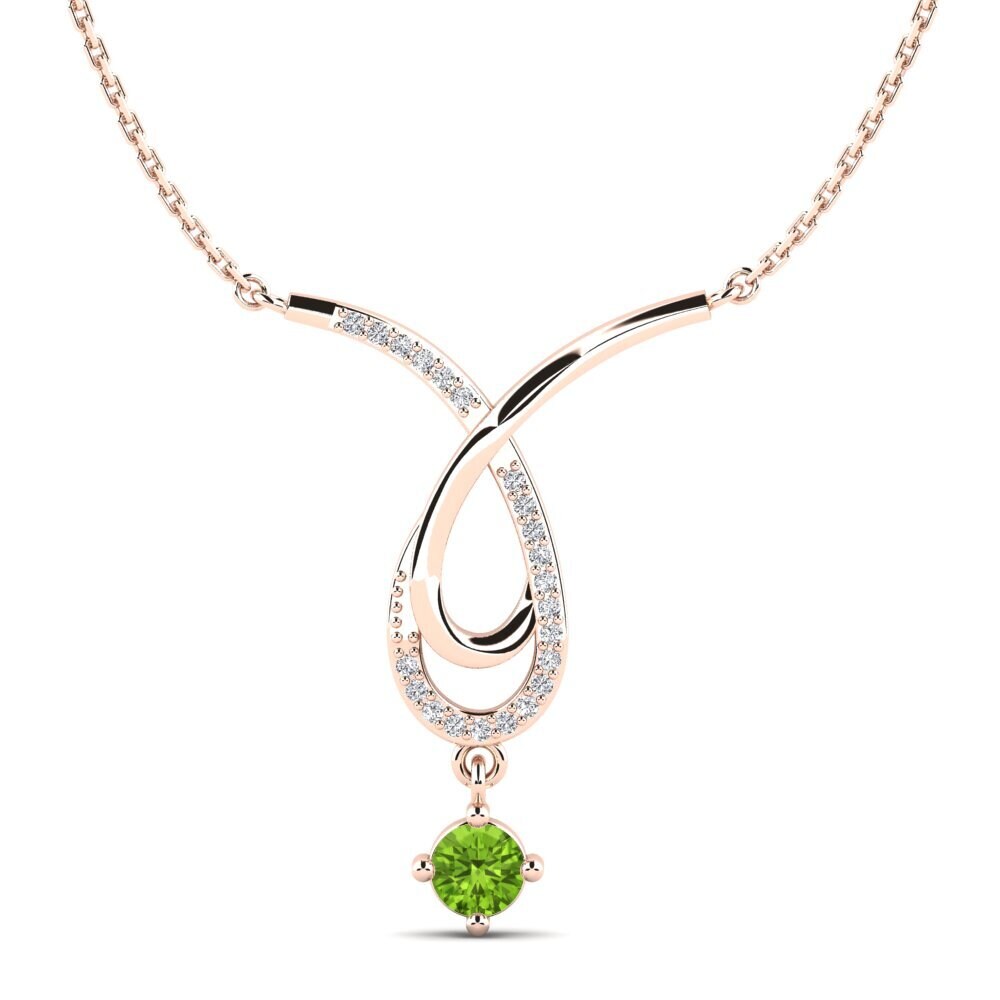 9k Rose Gold Peridot Women's Necklace Tia