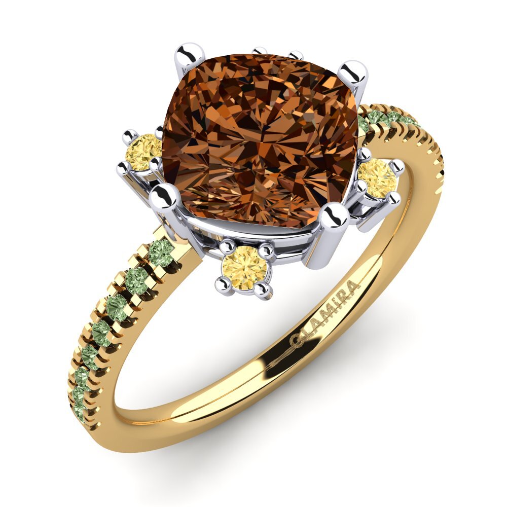 14k Oro Amarillo/Blanco Anillo de compromiso Tiassale