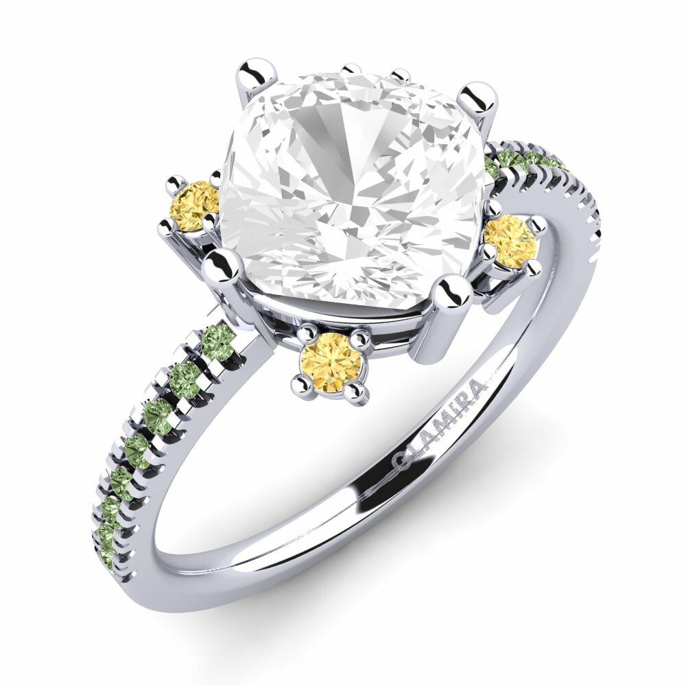 Topacio blanco Anillo de compromiso Tiassale