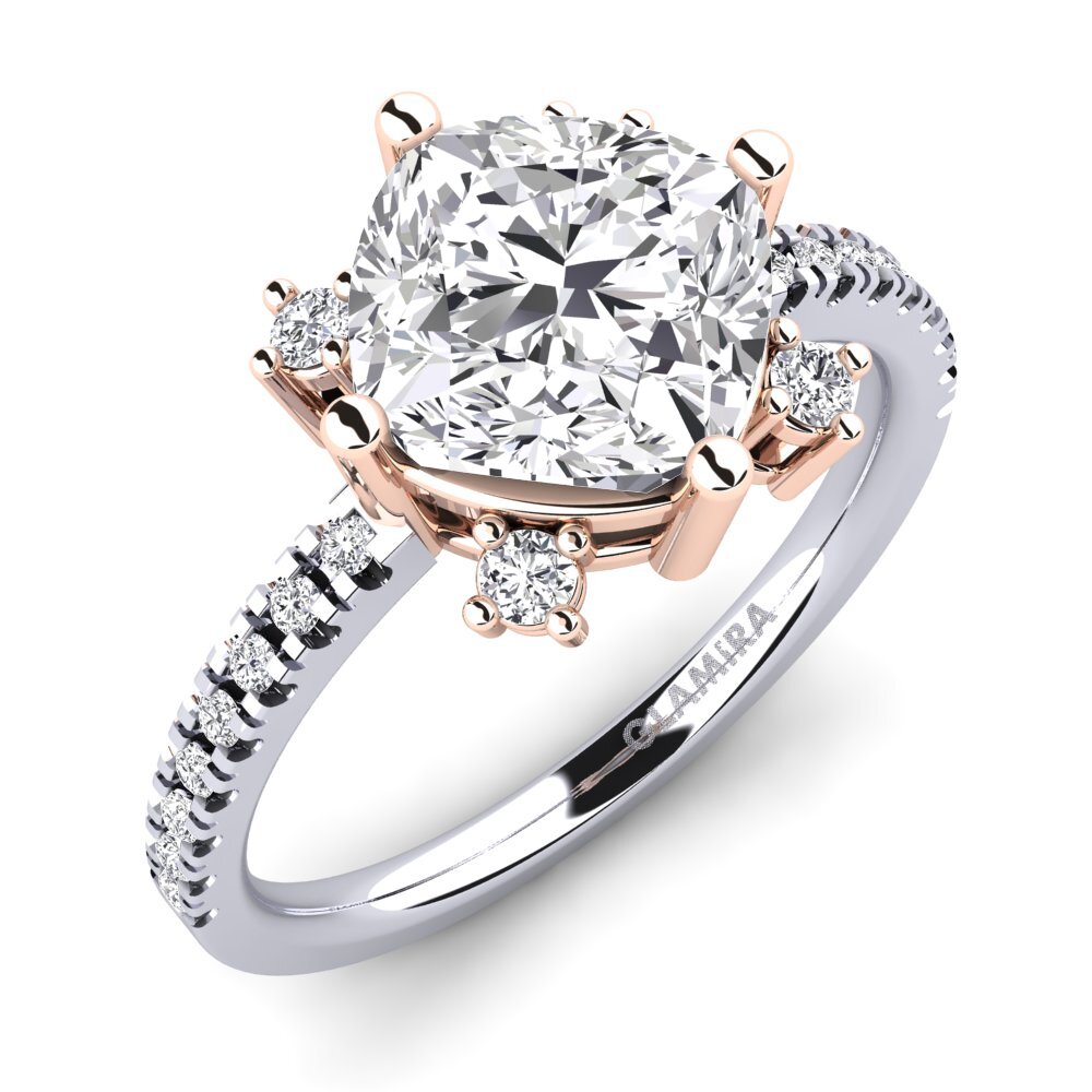 9ct White & Rose Gold Lab Grown Diamond Engagement Ring Tiassale
