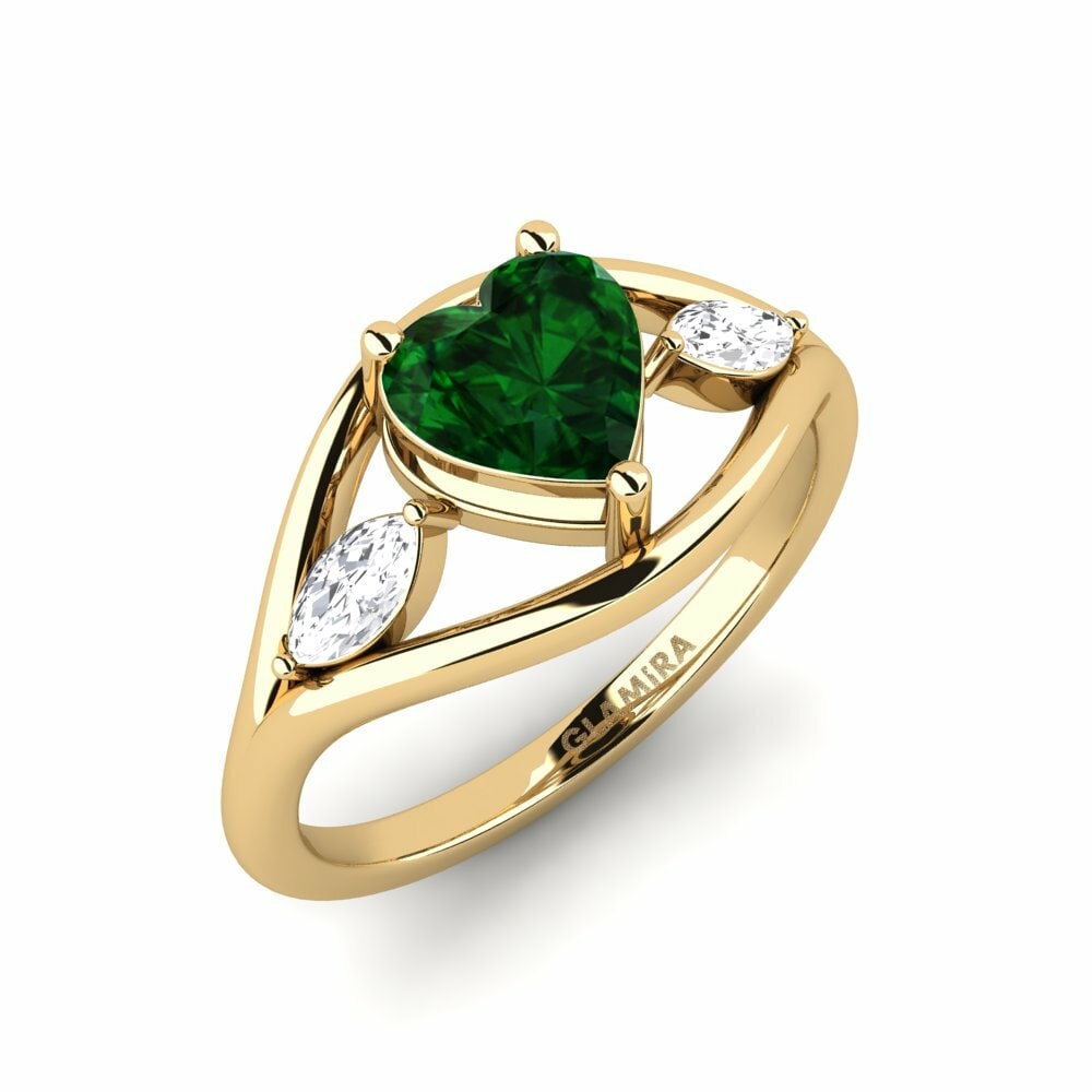 Tsavorite Engagement Ring Tiev - Heart