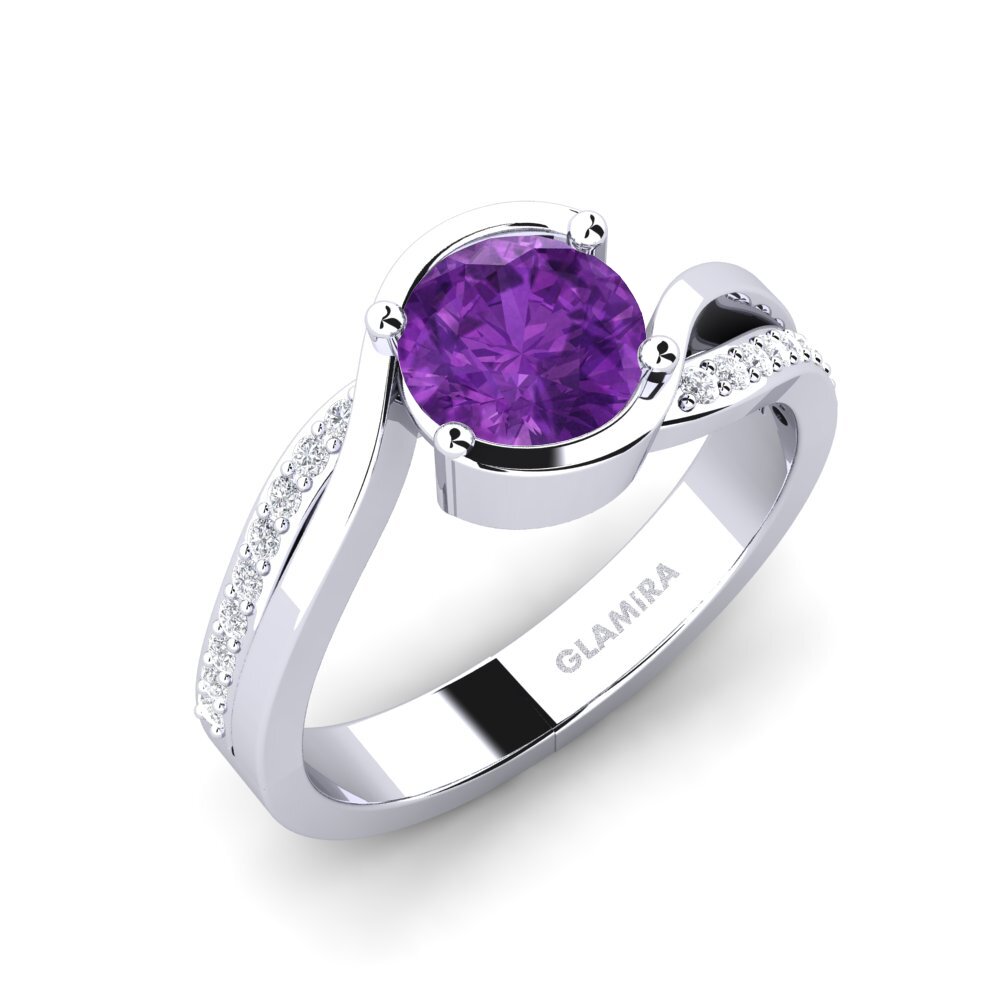 950 Platinum Amethyst Engagement Ring Tilda