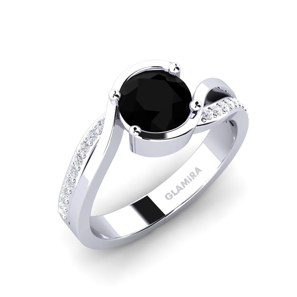 Black Diamond Engagement Ring Tilda