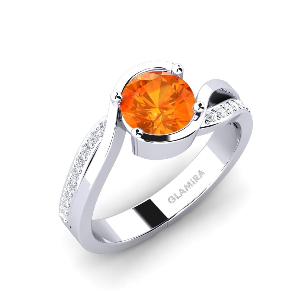 Orange Sapphire Engagement Ring Tilda