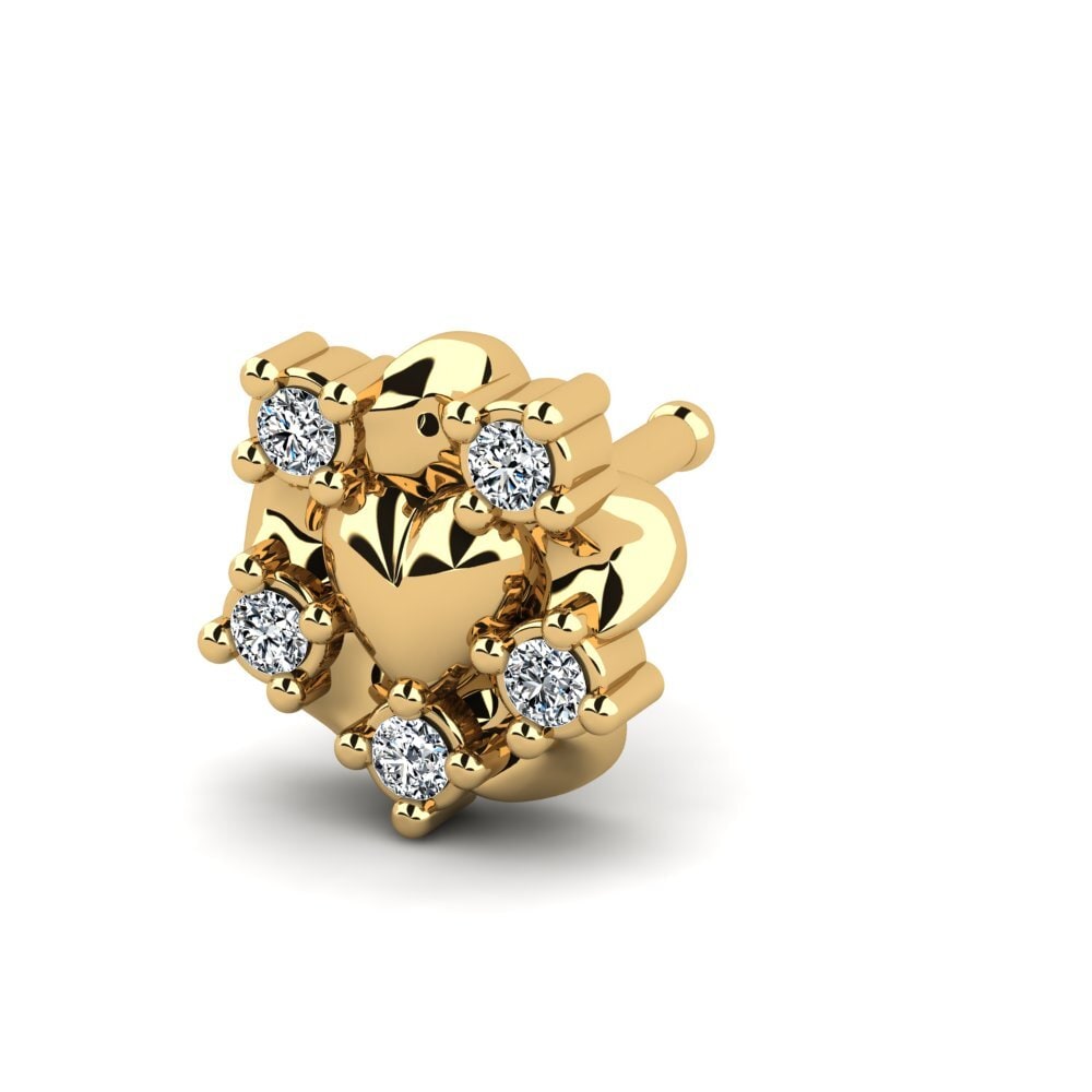 Piercing Nez Ou Oreille Or 18K 750 - Anneau Avec Zircon - Neuf Avec étiquettes - Marque FMF