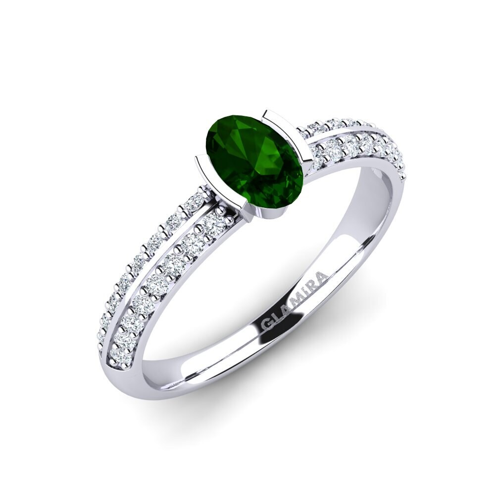 Green Tourmaline Engagement Ring Timaula