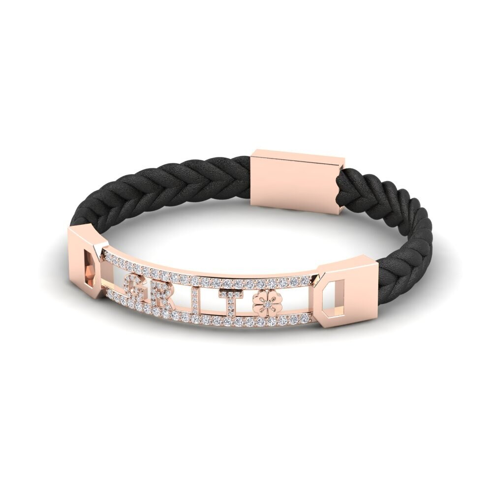 14ct Rose Gold Diamond Men's Bracelet Timayai