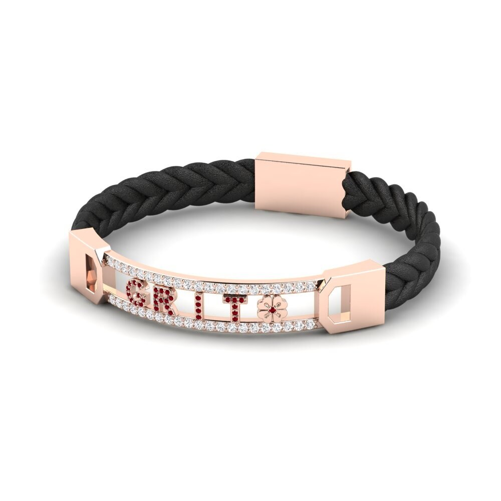 585 Emas Ros ruby-zirconia Gelang Lelaki Timayai