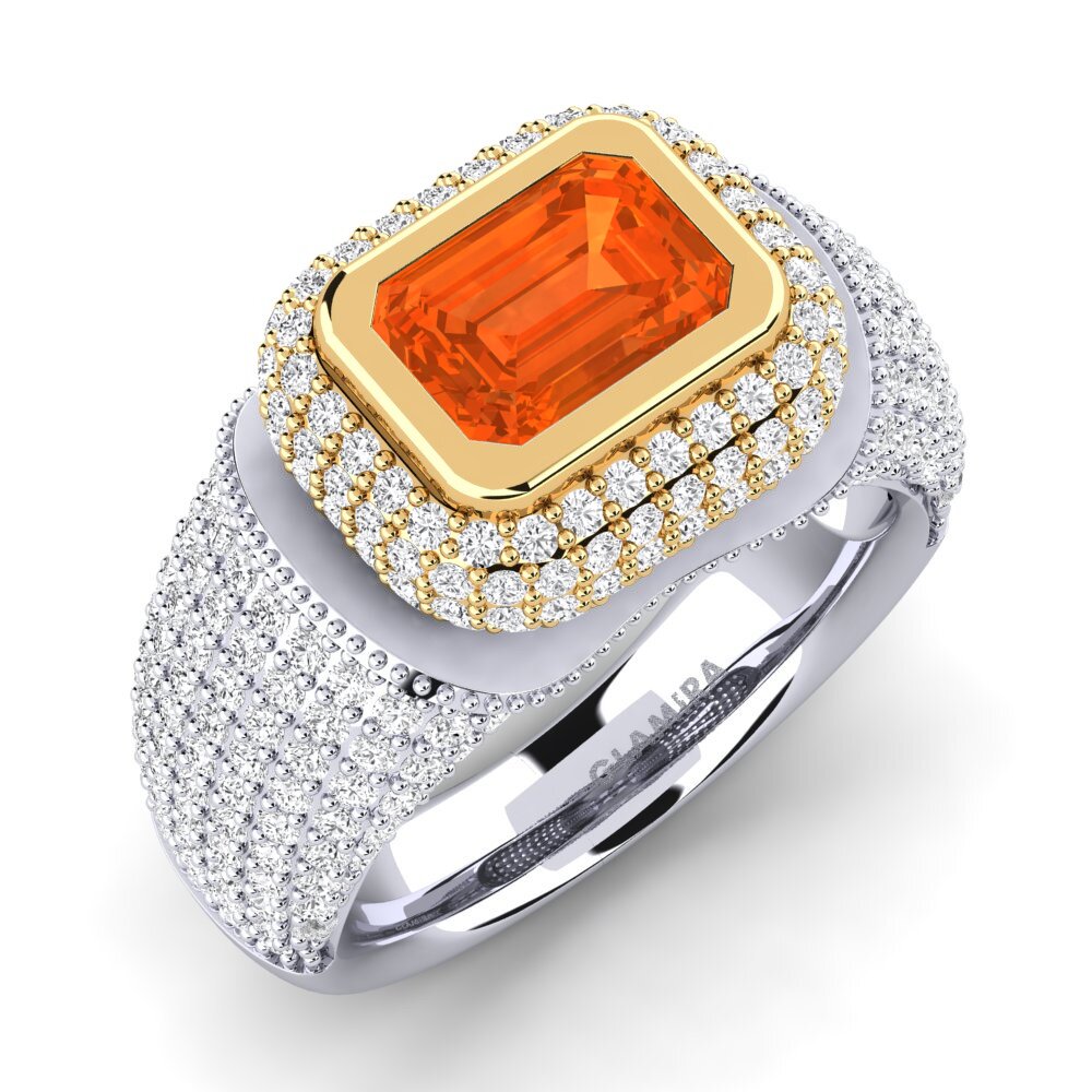 9k Oro Blanco & Amarillo Anillo de compromiso Timerica