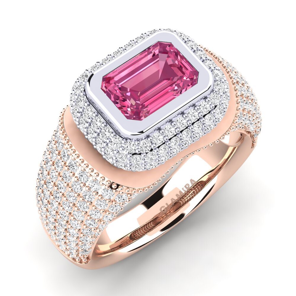 14k Oro Rosa & Blanco Anillo de compromiso Timerica