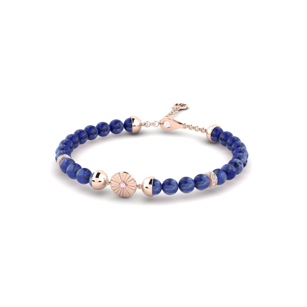 18ct Rose Gold Pink Sapphire Women's Bracelet Timinhor