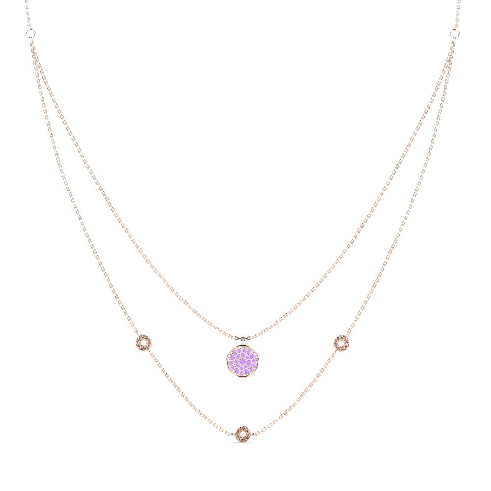 9ct Rose Gold Amethyst Women's Necklace Tinker