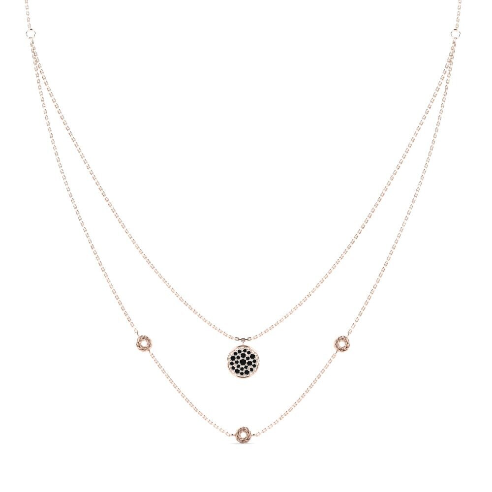 9ct Rose Gold Black Onyx Women's Necklace Tinker