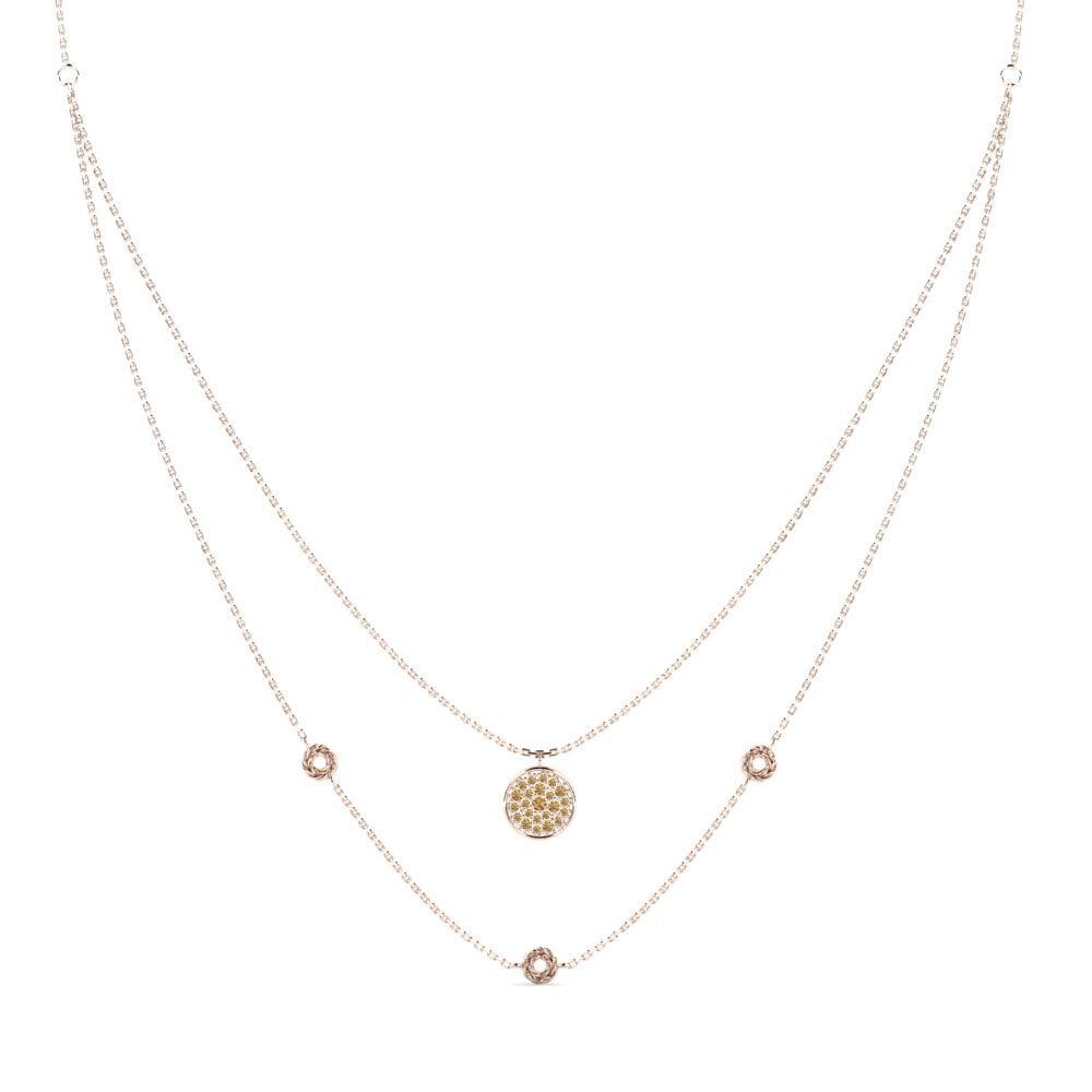 9ct Rose Gold Brown Diamond Women's Necklace Tinker