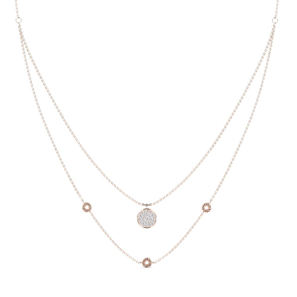 9ct Rose Gold Diamond Women's Necklace Tinker