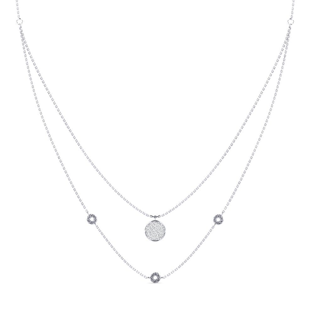 9ct White Gold Zirconia Women's Necklace Tinker