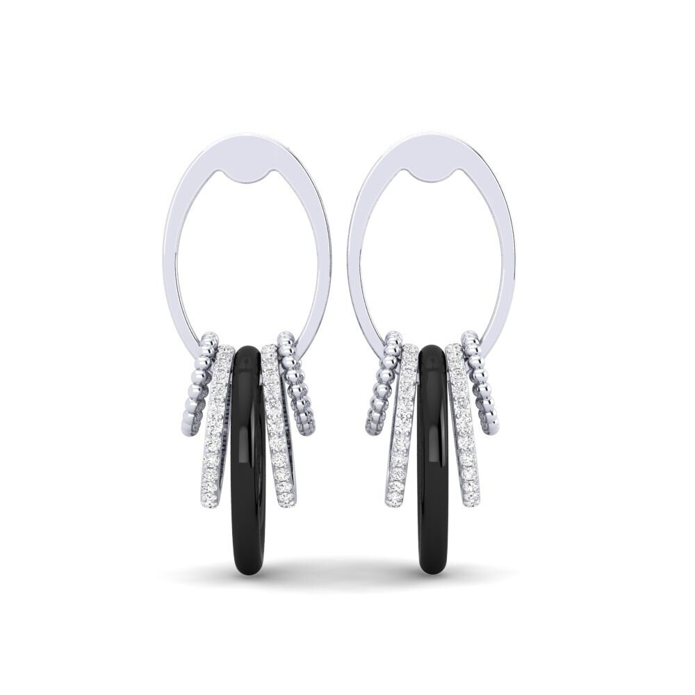 925 Prata de lei diamante-safira Brincos Feminino Tinnin