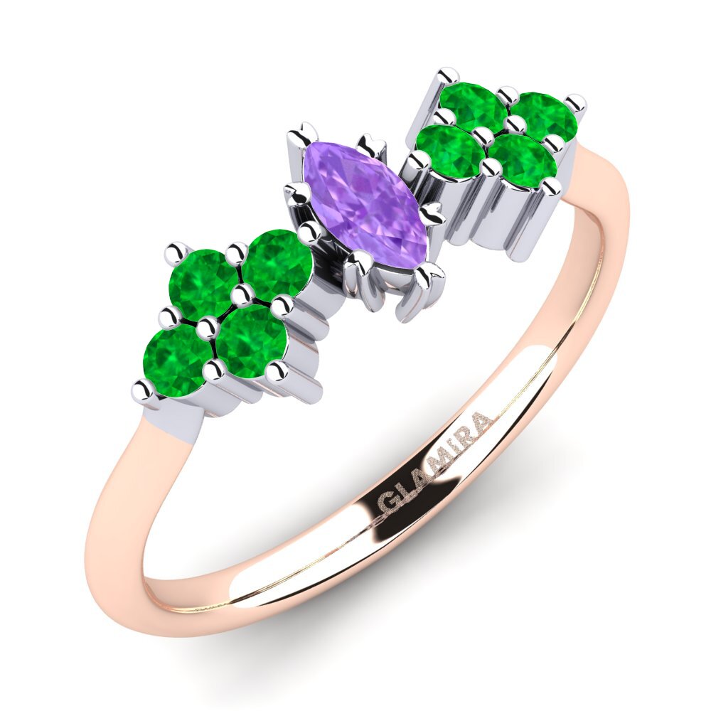 18ct Rose & White Gold Engagement Ring Tinos
