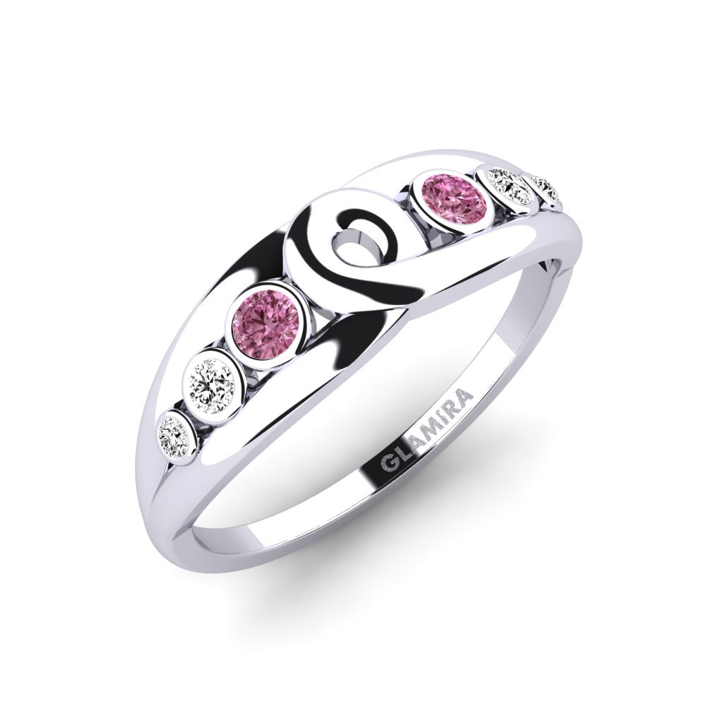 Plata 925 Granate Rhodolite Anillo Tiny