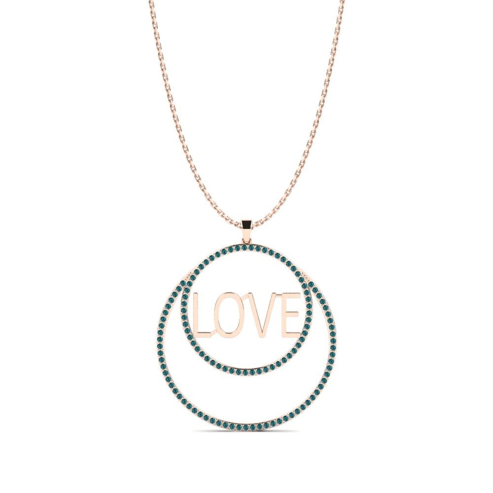 Rotgold 585 Blauer Diamant Damen anhänger Tippett