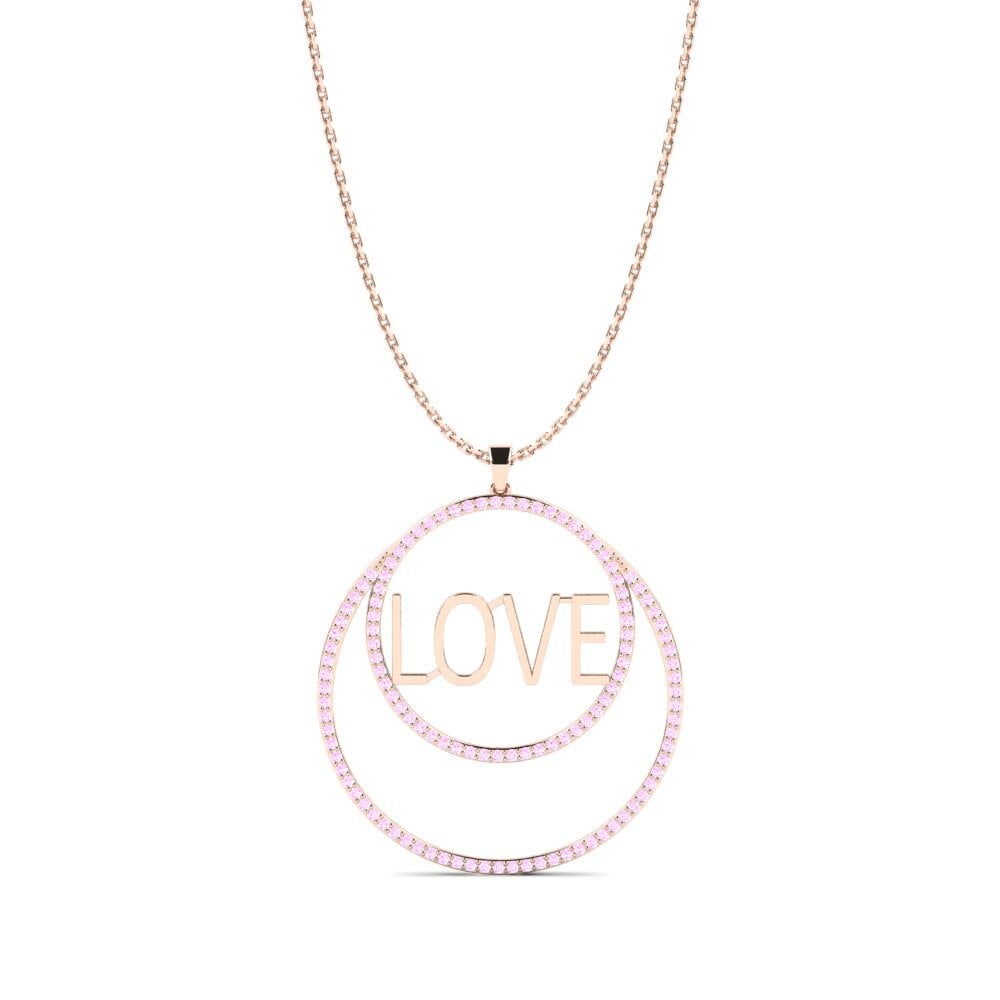 Rotgold 585 Rosa Saphir Damen anhänger Tippett