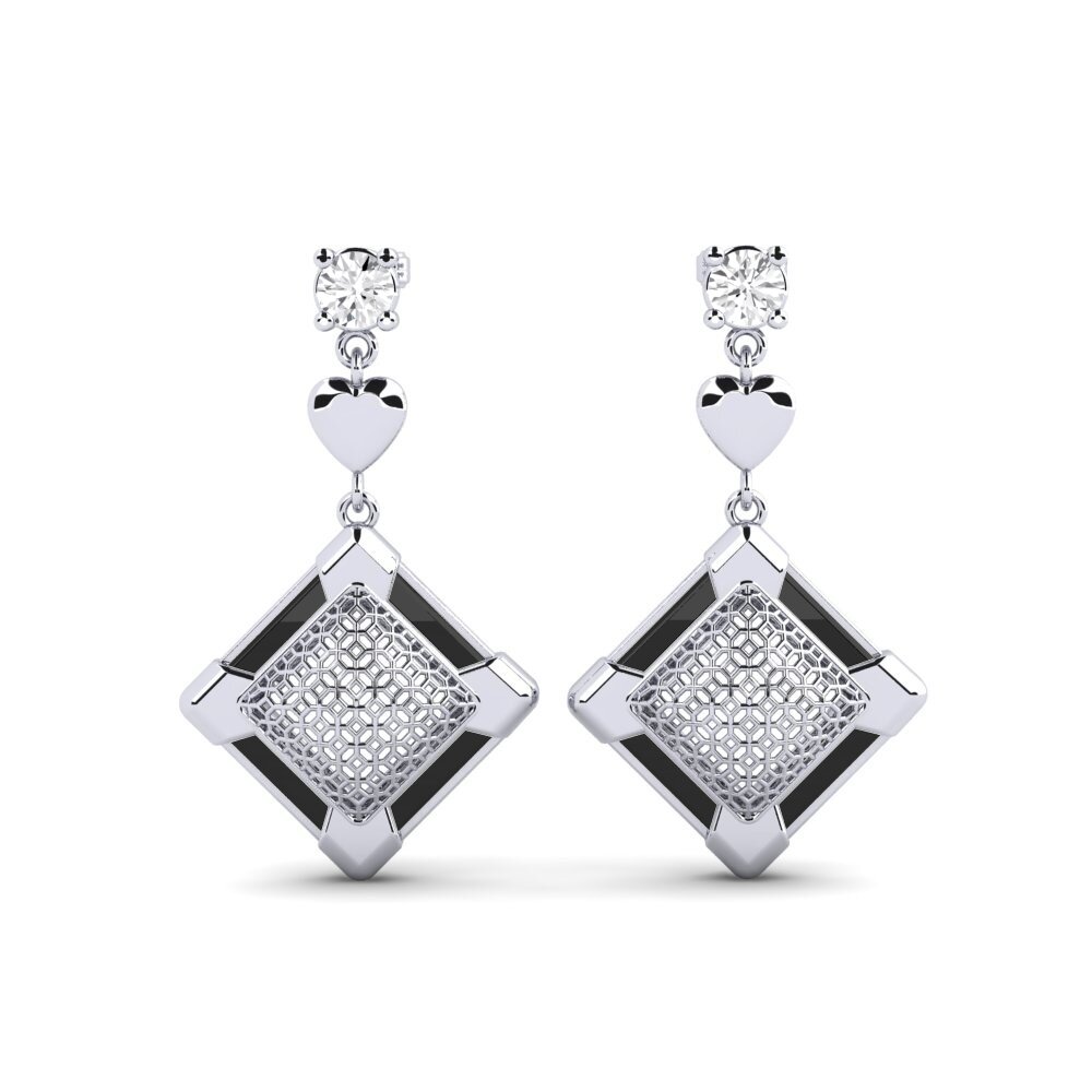 925 Prata de lei diamante-safira Brincos Feminino Tippin