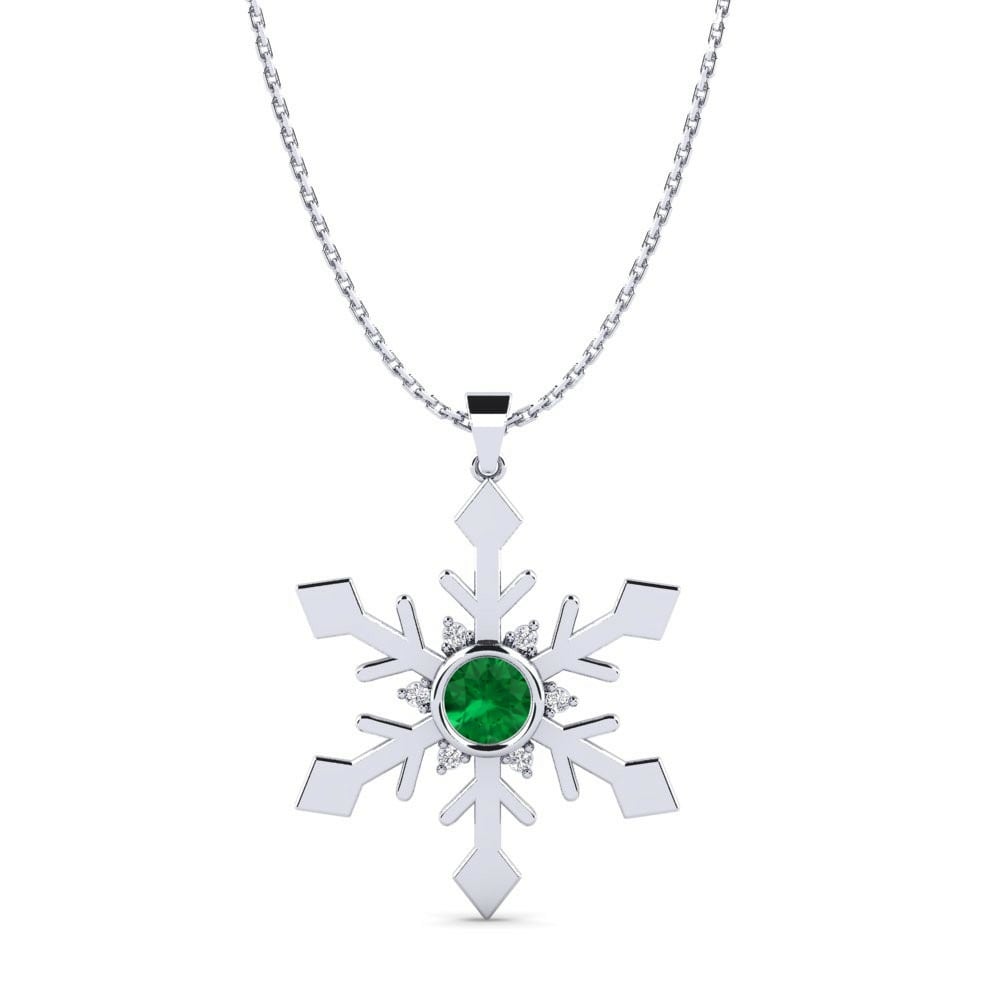 Dây chuyền Đá Emerald (Đá nhân tạo) Snowflake