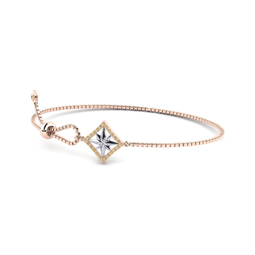 9ct Rose & White Gold Brown Diamond Women's Bracelet Tiros