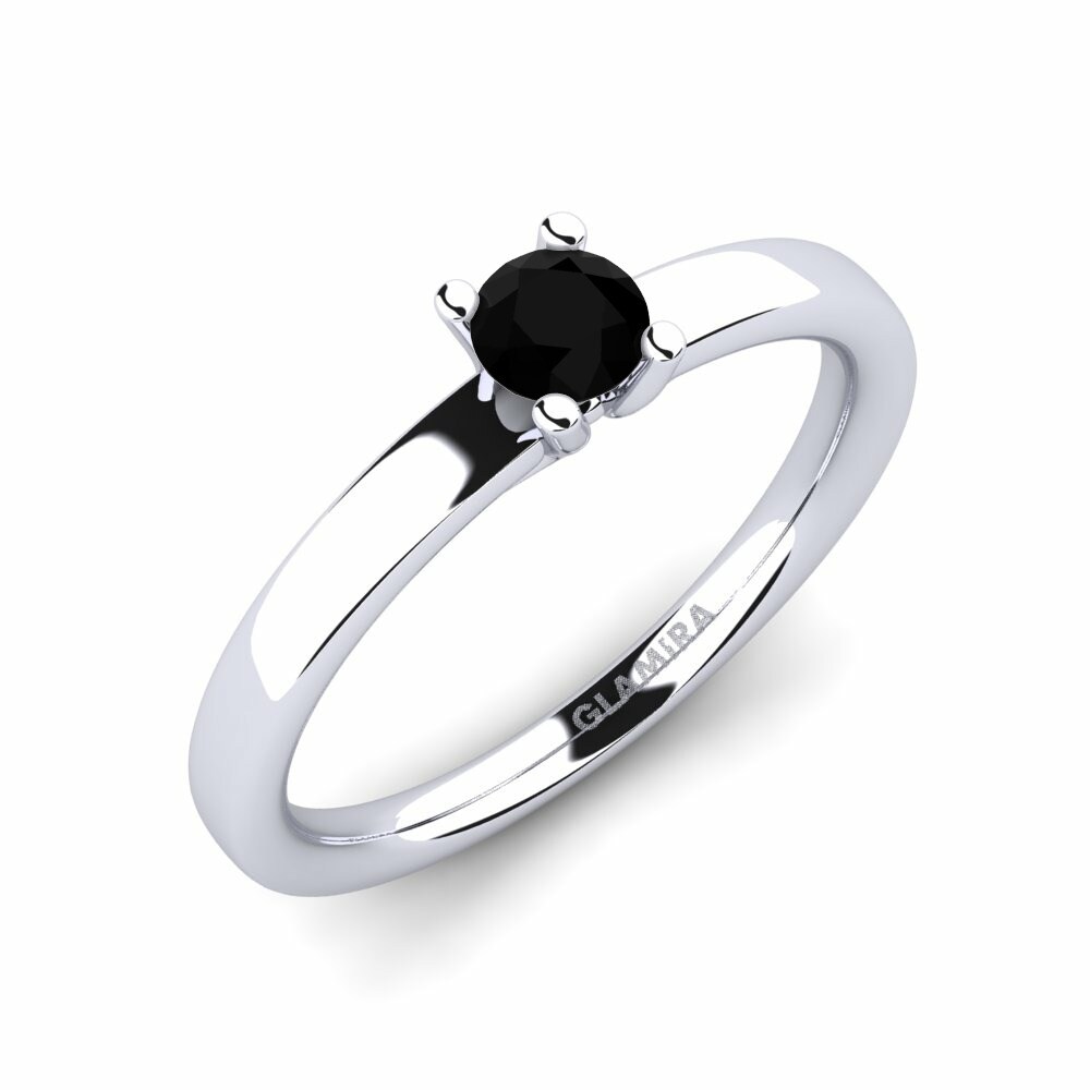 Črni safir Zaročni prstan Titina