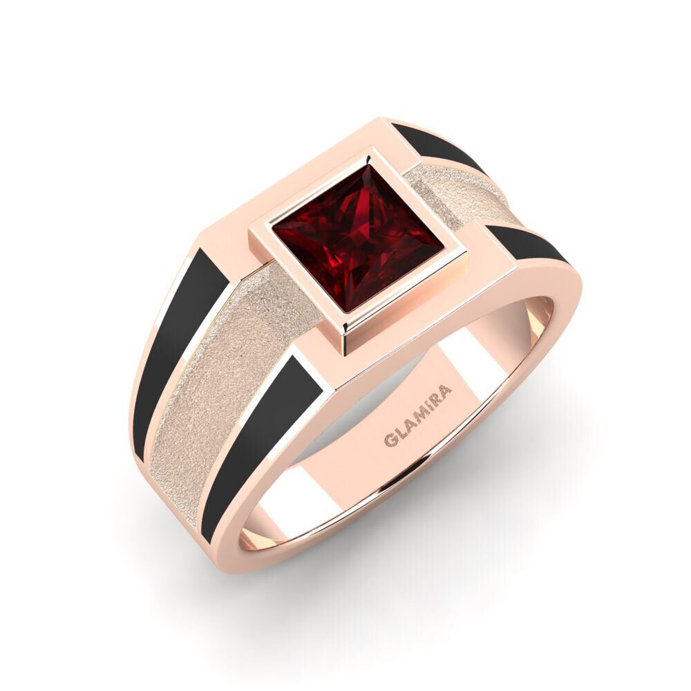 Oro Rosso 750 Granato Anello da uomo Titus