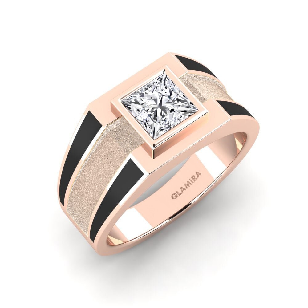 Oro Rosso 375 Diamante cresciuto in laboratorio Anello da uomo Titus
