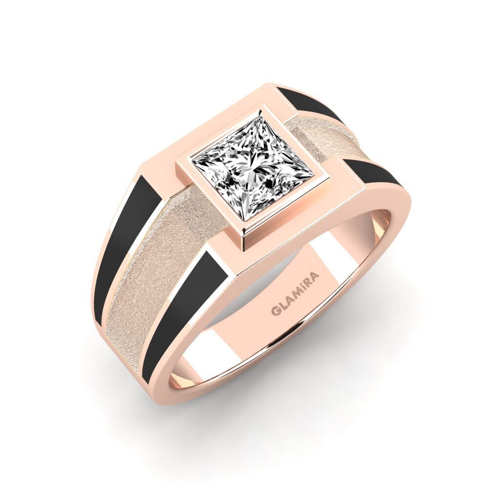 Oro Rosso 585 Moissanite Anello da uomo Titus