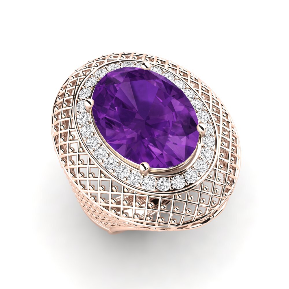 14k Rose Gold Amethyst Ring Tiw