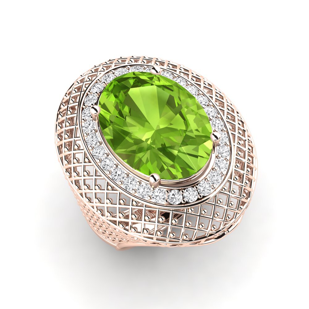 9k Rose Gold Peridot Ring Tiw