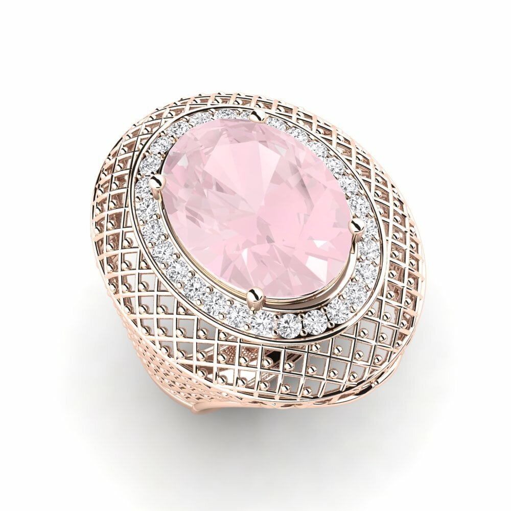 9k Rose Gold Rose Quartz Ring Tiw