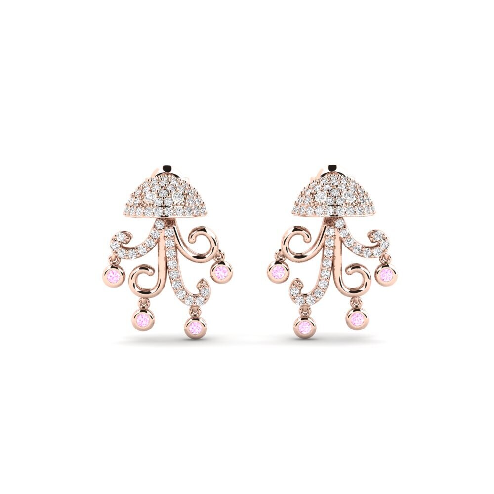 18ct Rose Gold Pink Sapphire Women's Earring Tiwisita