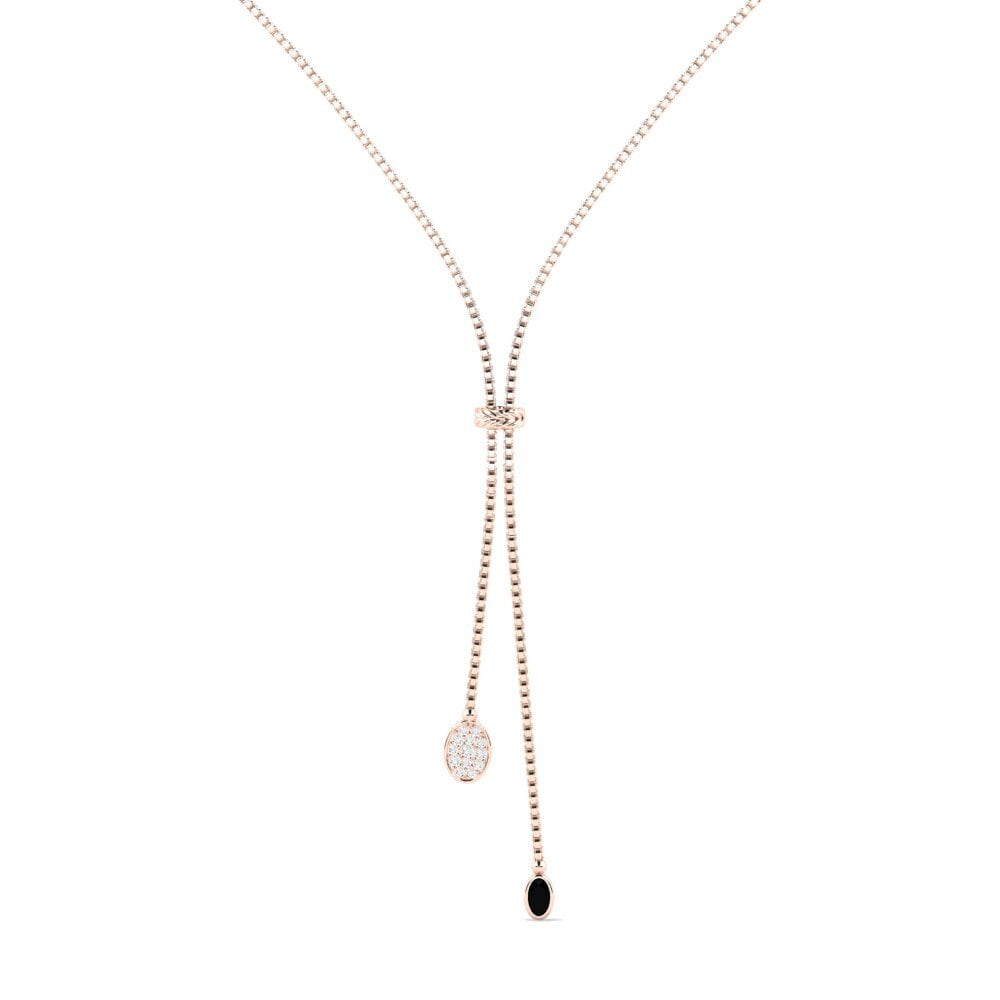 9ct Rose Gold Black Sapphire Women's Necklace Tnumper