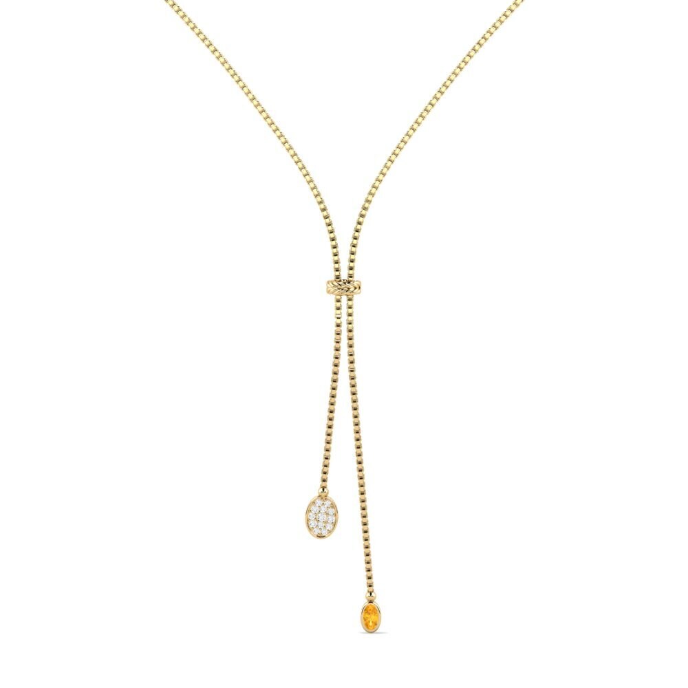 Ovale Citrine Collier pour femme Tnumper