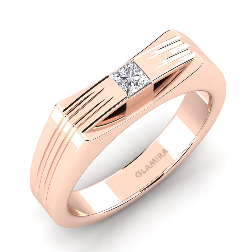 Oro Rosso 585 Moissanite Anello da uomo Tobias