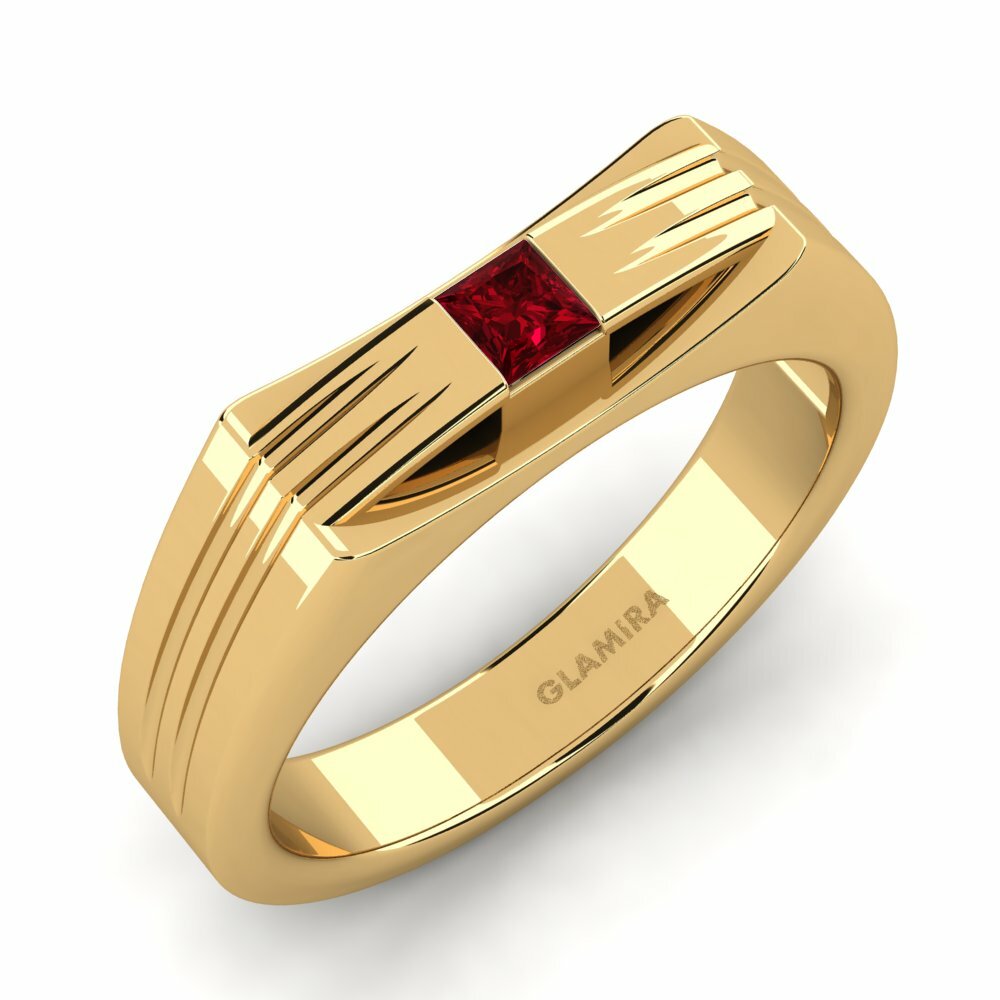 Red Zirconia Men's Ring Tobias