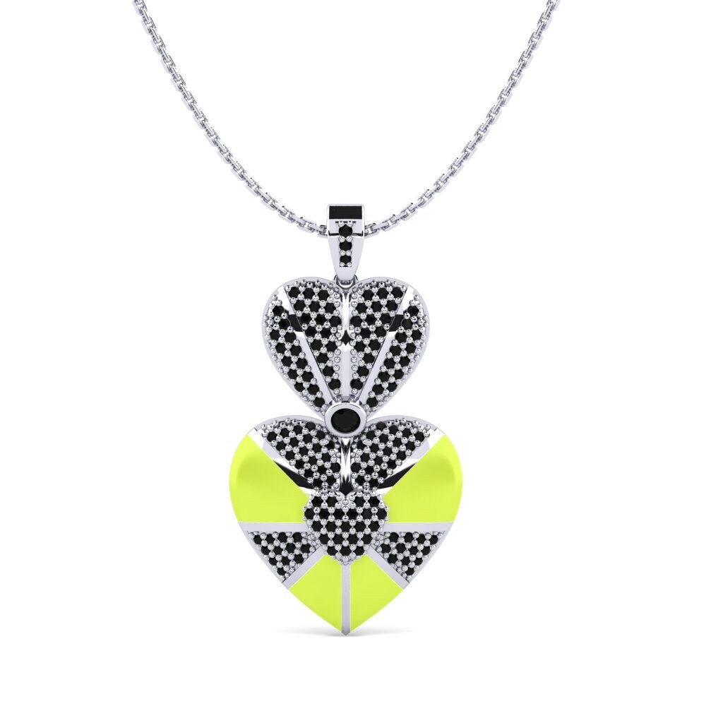 Herz Schwarzer Diamant Halsketten