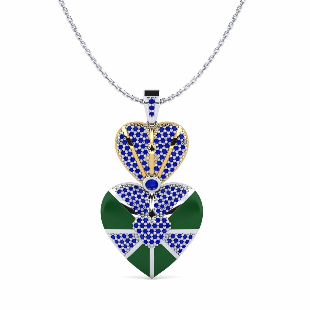 Vàng Trắng-Vàng 18K Đá Sapphire Mặt dây chuyền nữ Todalavida