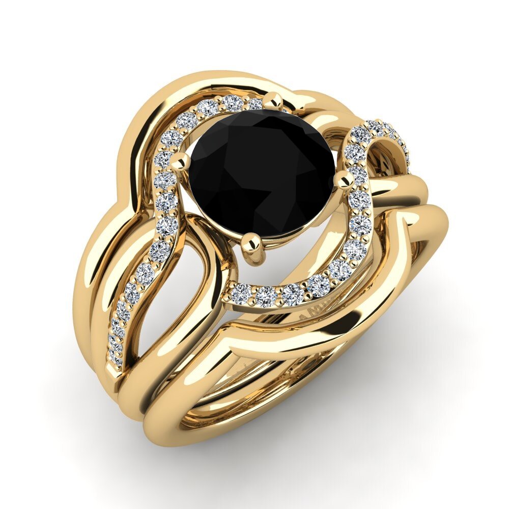 Zafiro negro Anillo Tododo SET