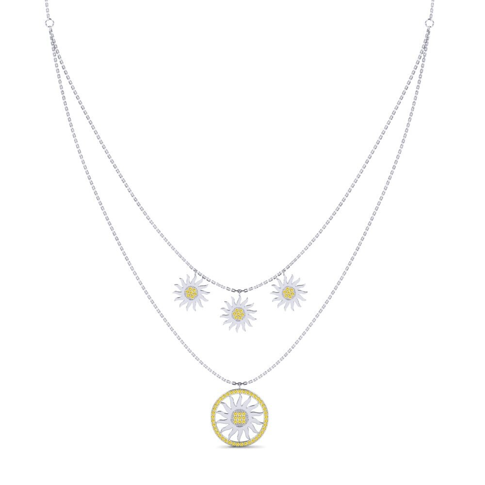 Zafiro amarillo Collar de Mujer Todor