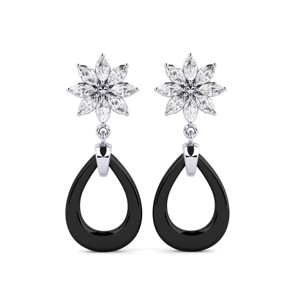 925 Prata de lei diamante-safira Brincos Feminino Tolleson
