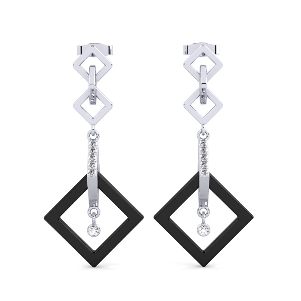 925 Prata de lei diamante-safira Brincos Feminino Tomko