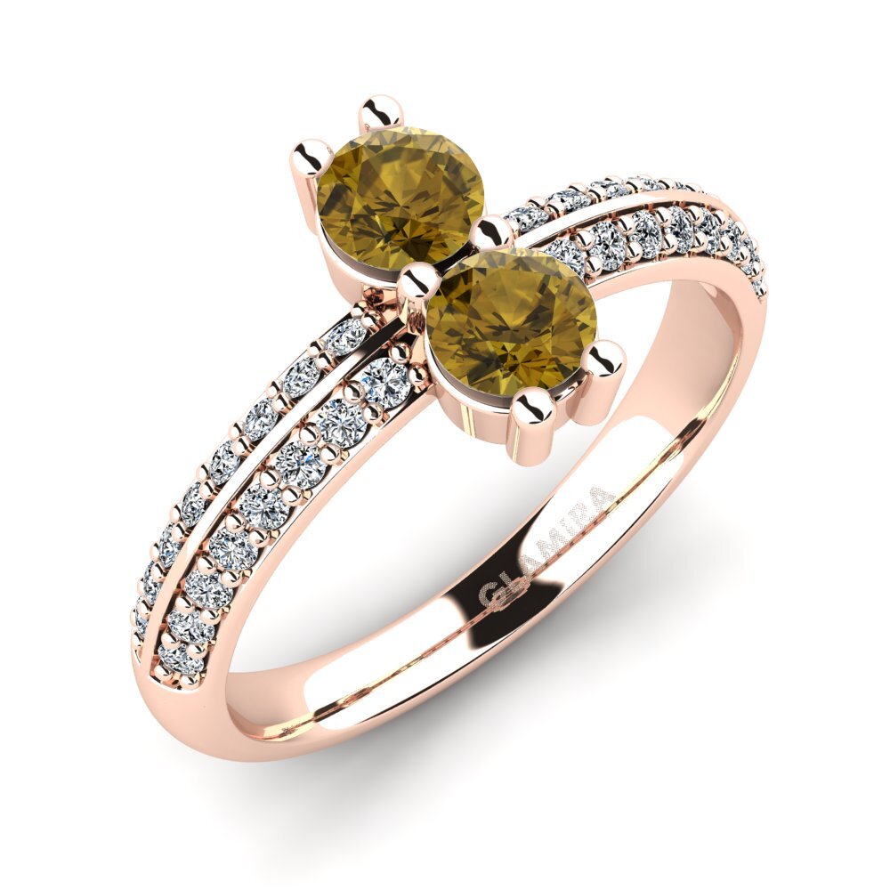Round Brown Zircon Ring Tomsina