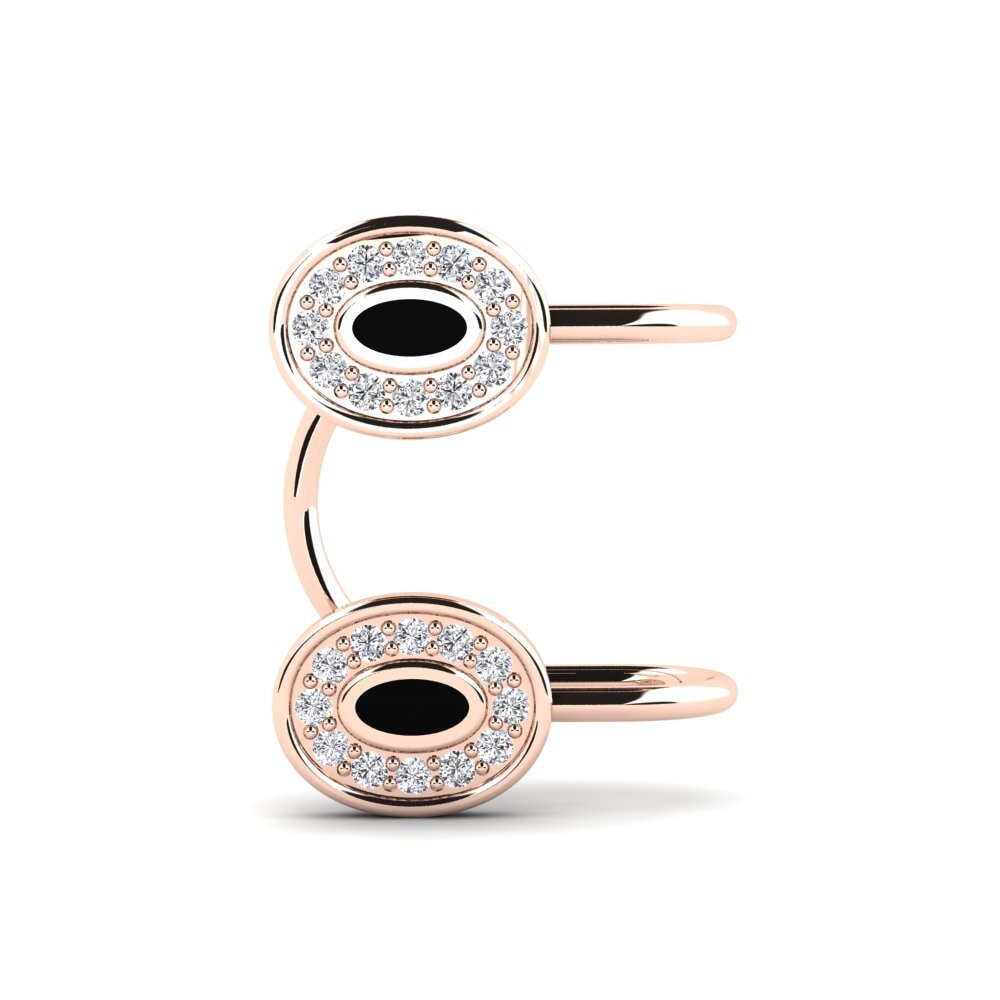 14k Oro Rosa Diamante cultivado en laboratorio Pendiente de mujer Tonette