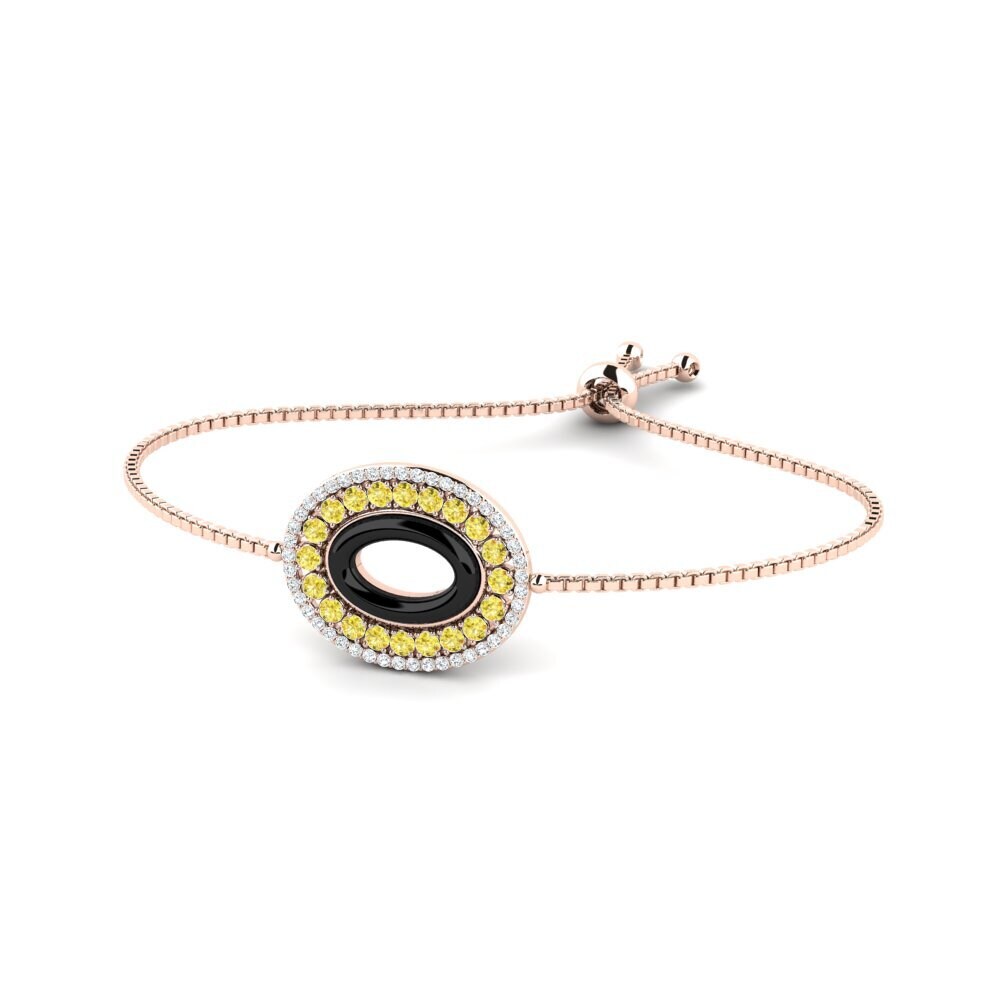 9k Oro rosa Zafiro amarillo Pulsera de Mujer Tonitah