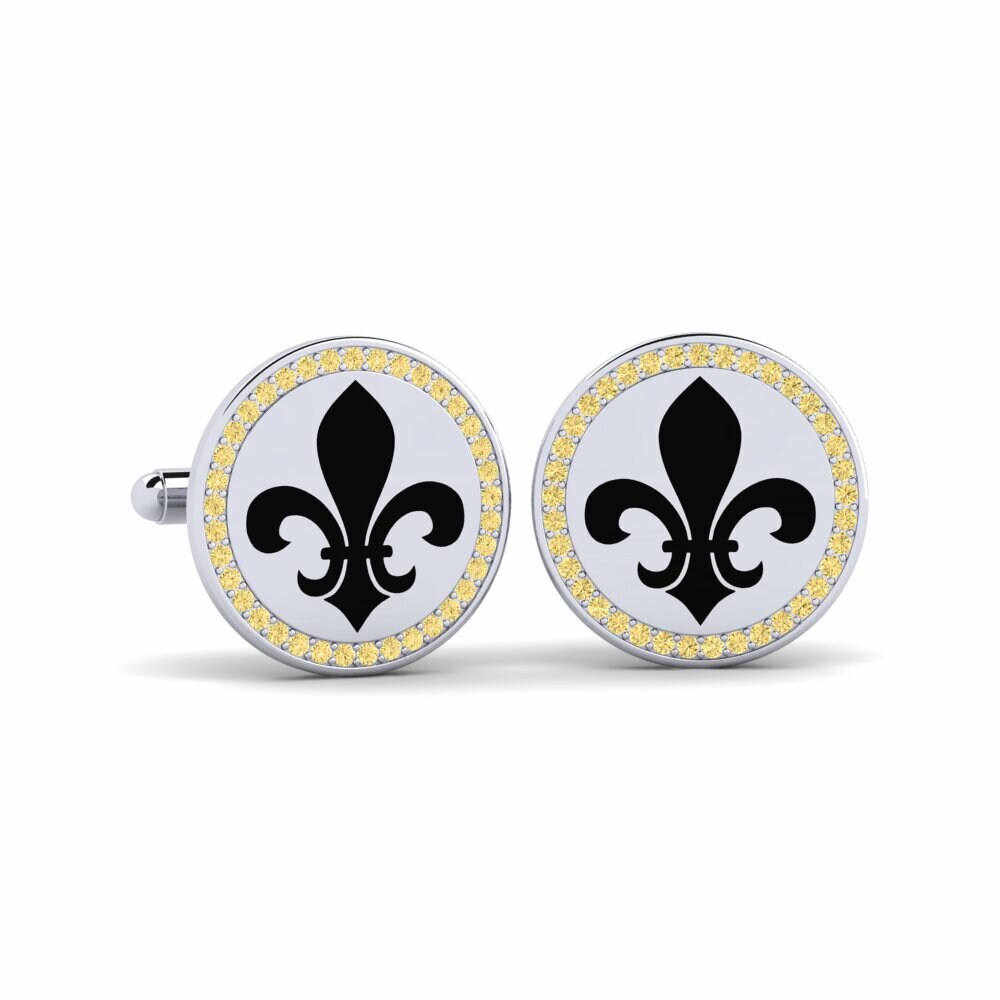 Bouton de manchette Tonte Diamant Jaune